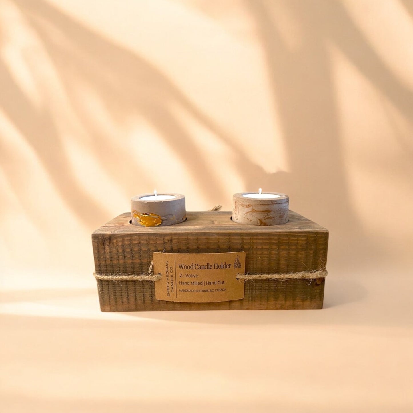 2 Tealight Wood Holder
