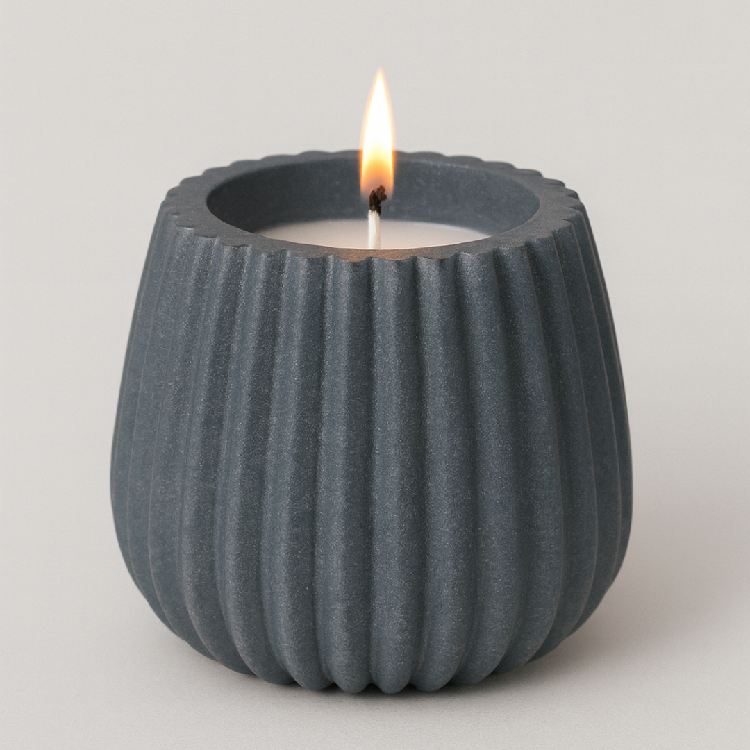 Ribbed Globe Candle Vessel