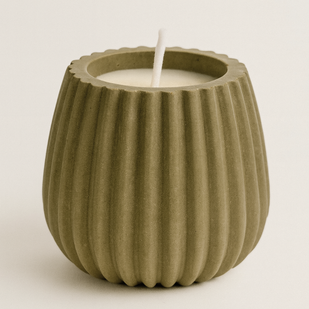 Ribbed Globe Candle Vessel