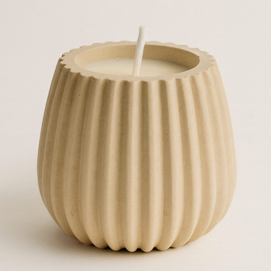 Ribbed Globe Candle Vessel
