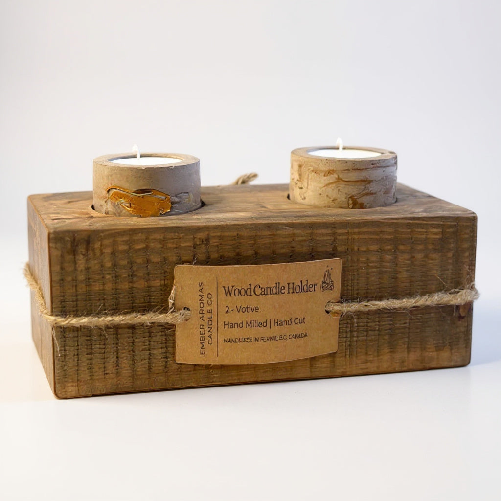 2 Tealight Wood Holder