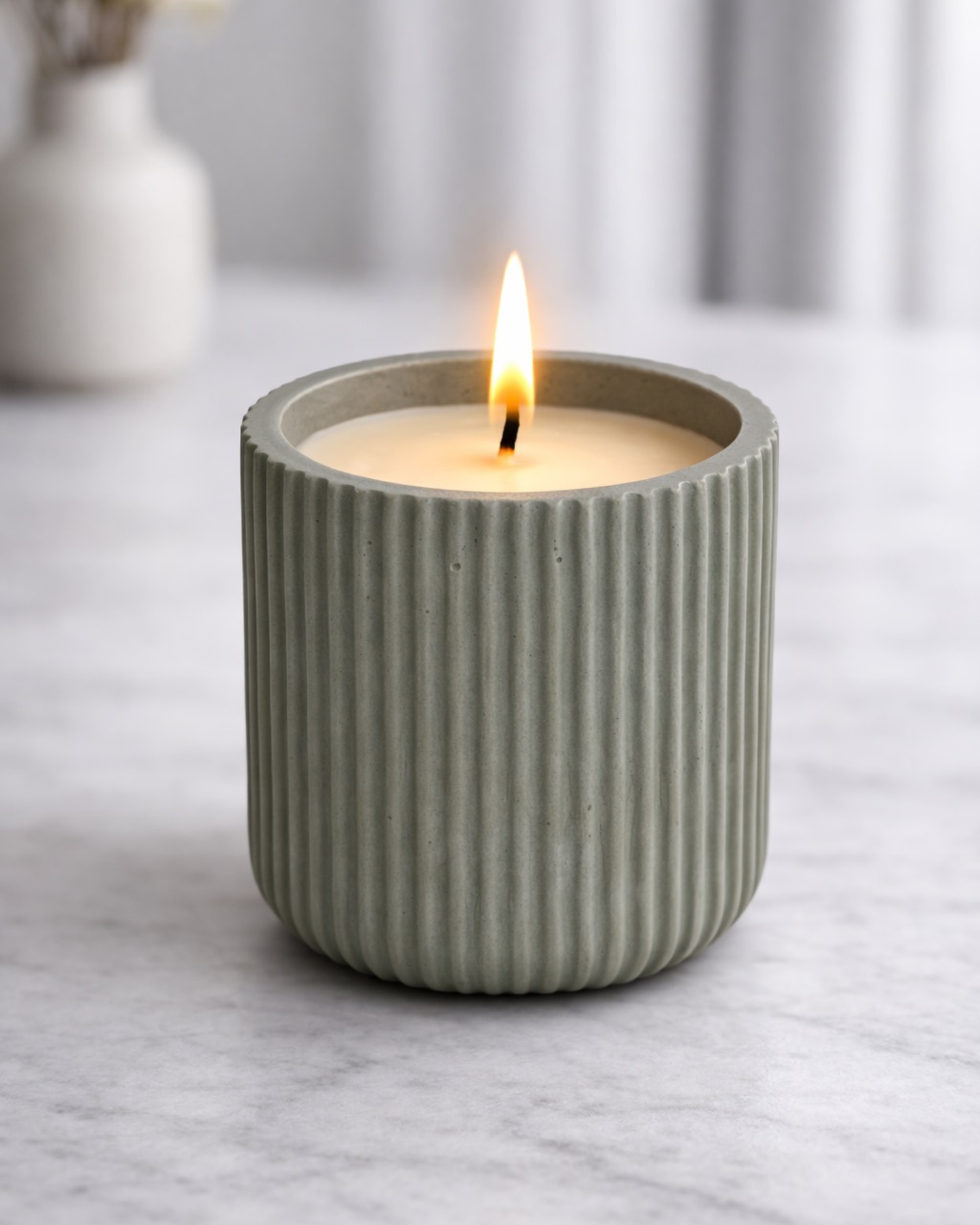 Ribbed Tall Candle Vessel