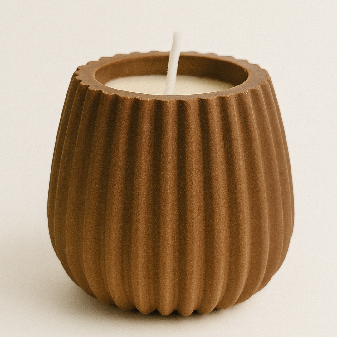 Ribbed Globe Candle Vessel