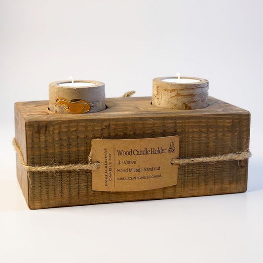 2 Tealight Wood Holder