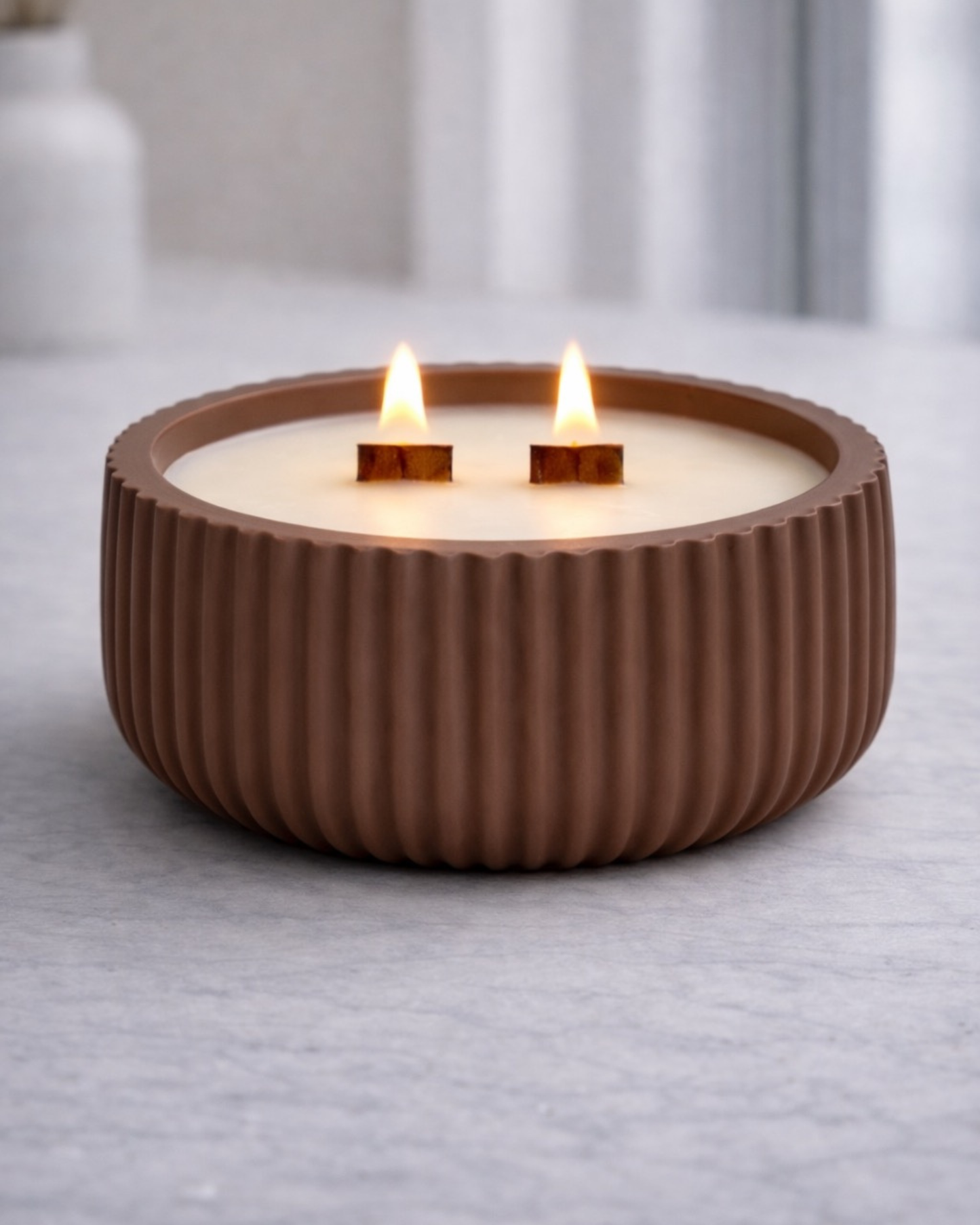 Ribbed Bowl Candle Vessel
