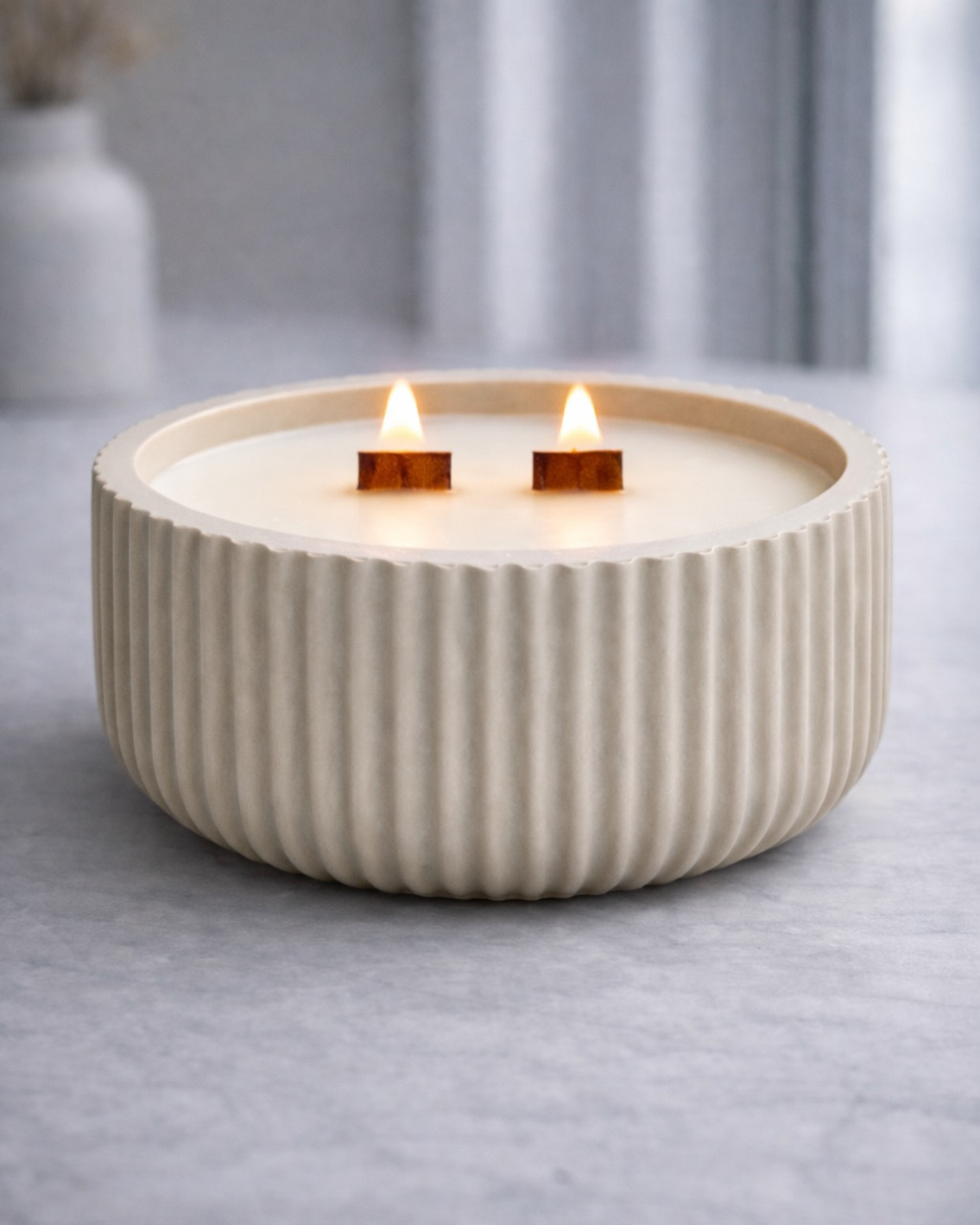 Ribbed Bowl Candle Vessel