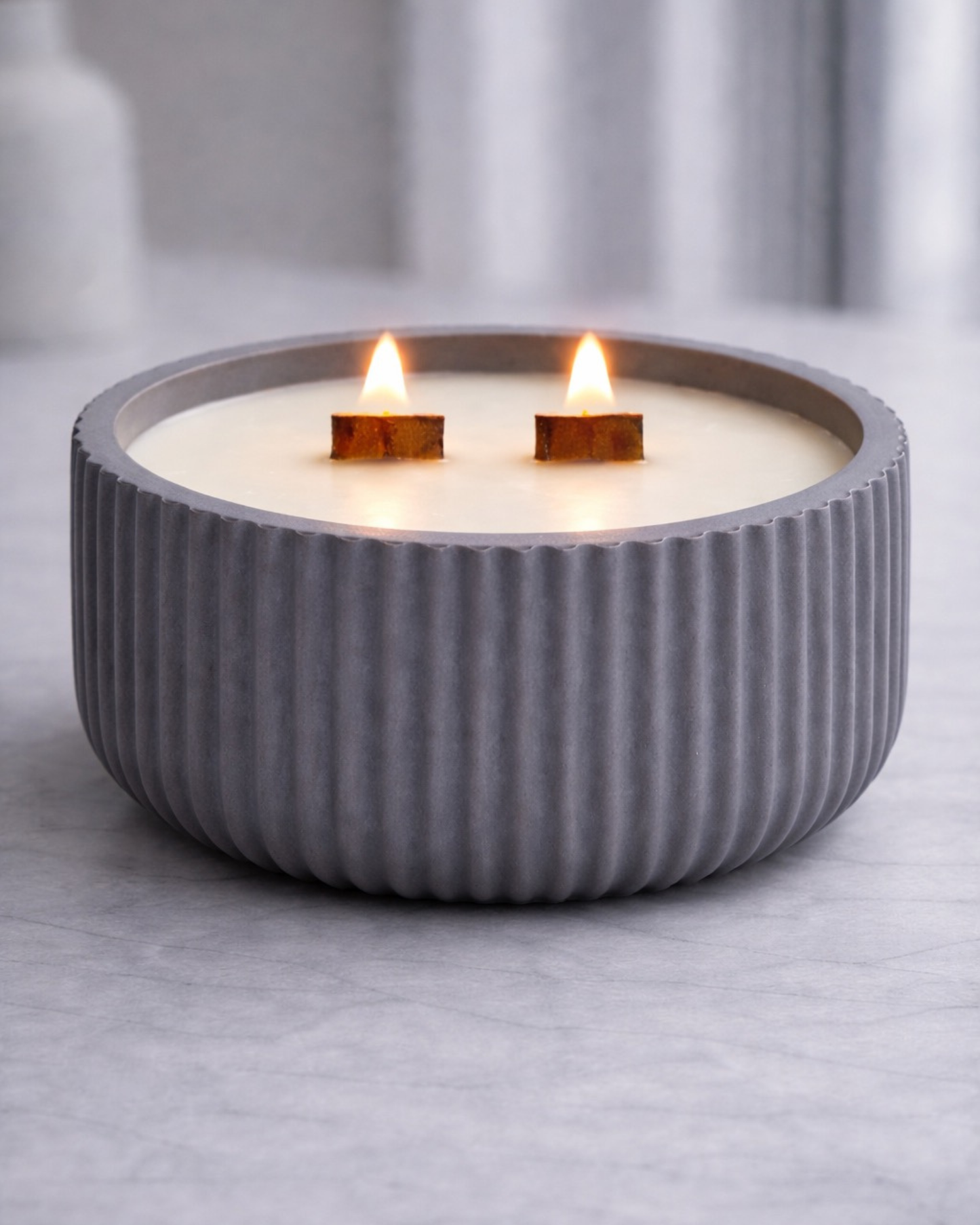 Ribbed Bowl Candle Vessel