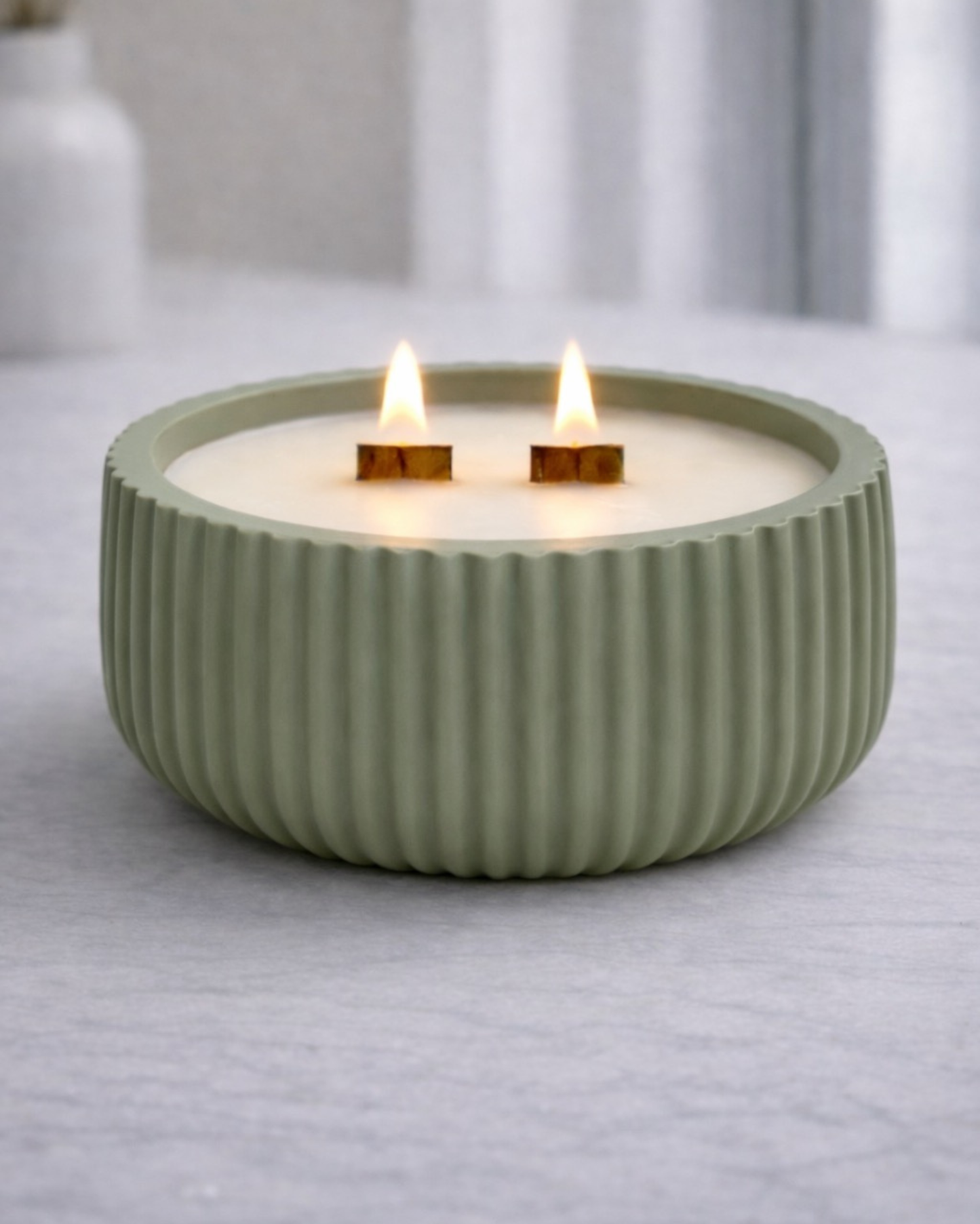Ribbed Bowl Candle Vessel