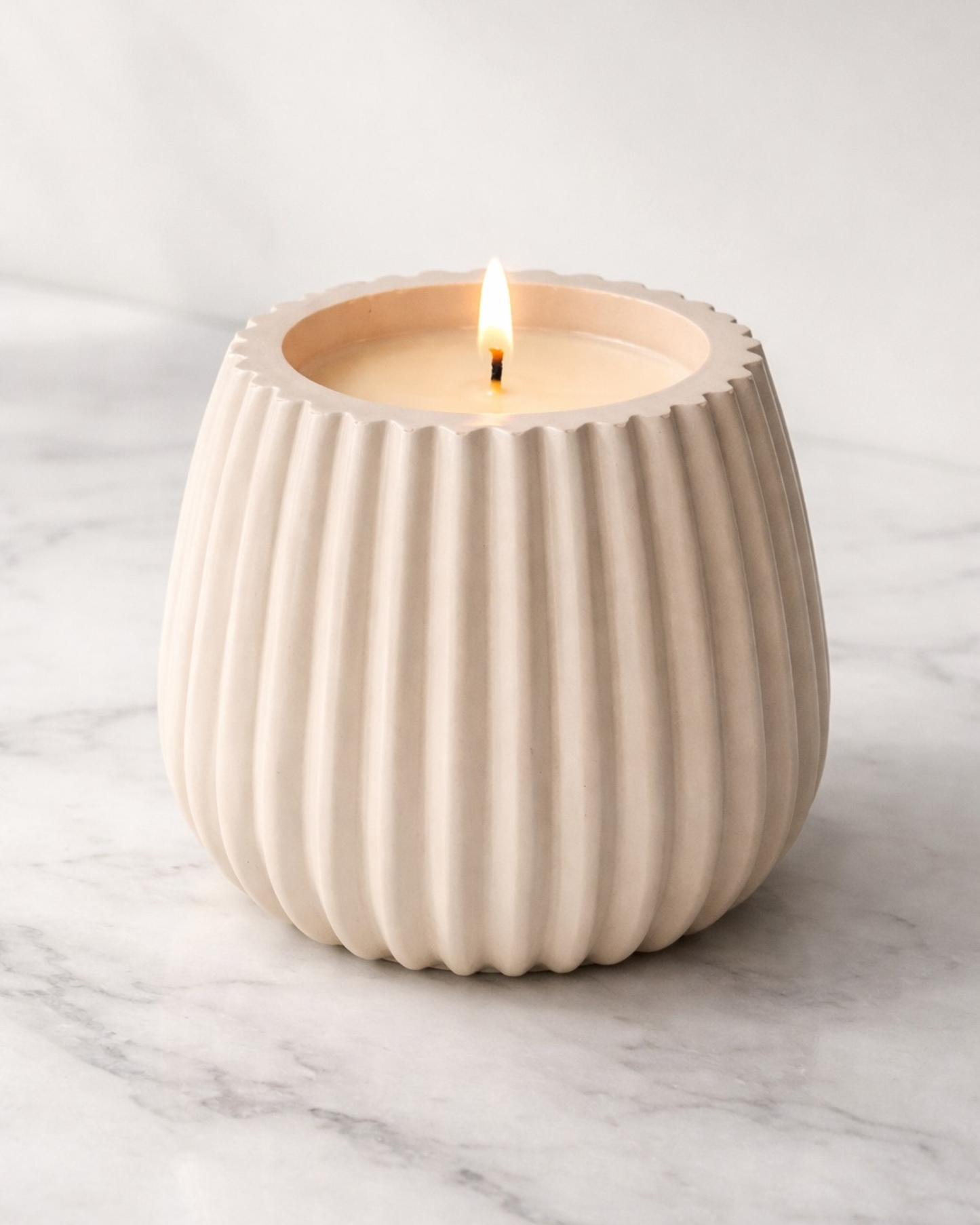 Ribbed Globe Candle Vessel