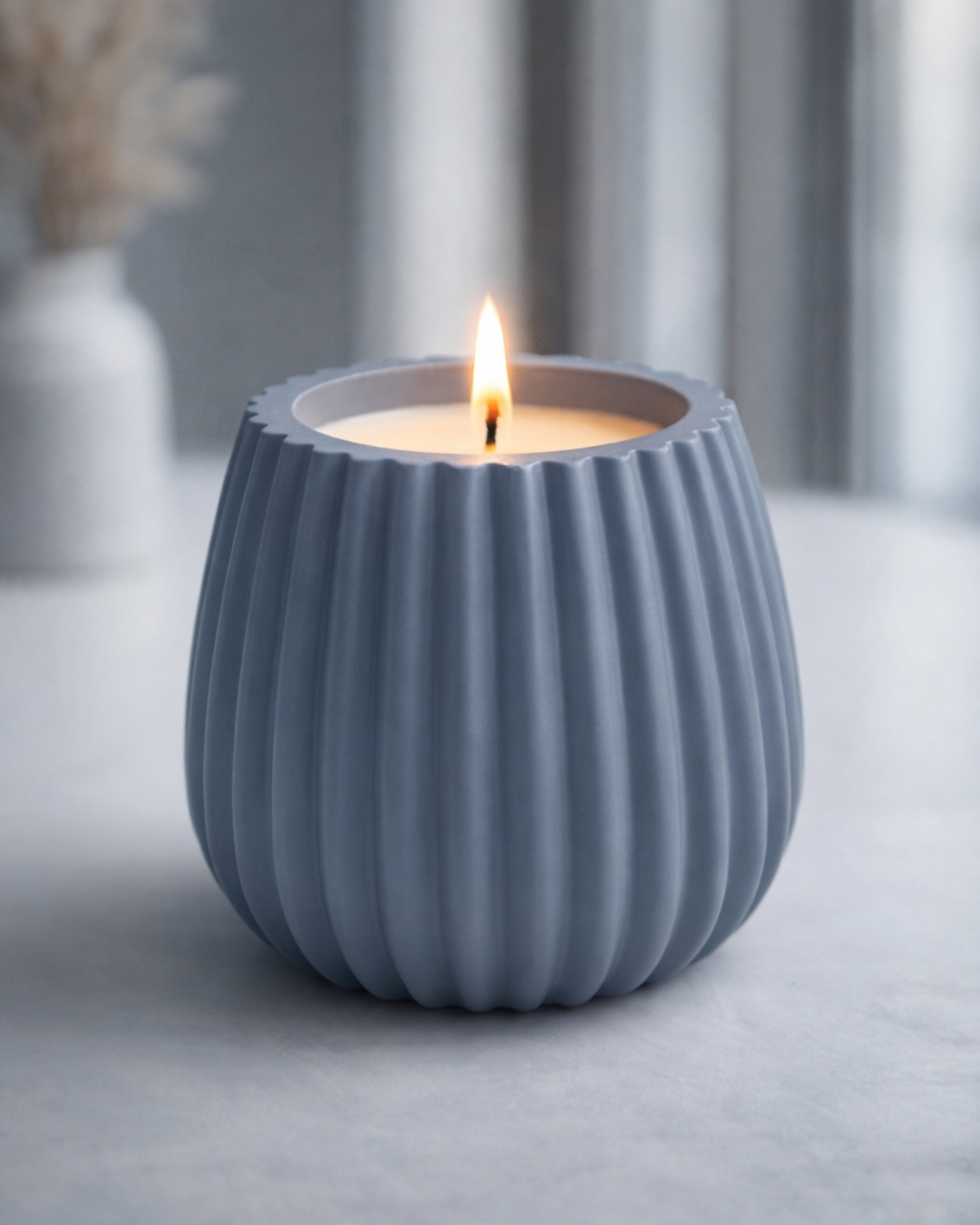 Ribbed Globe Candle Vessel