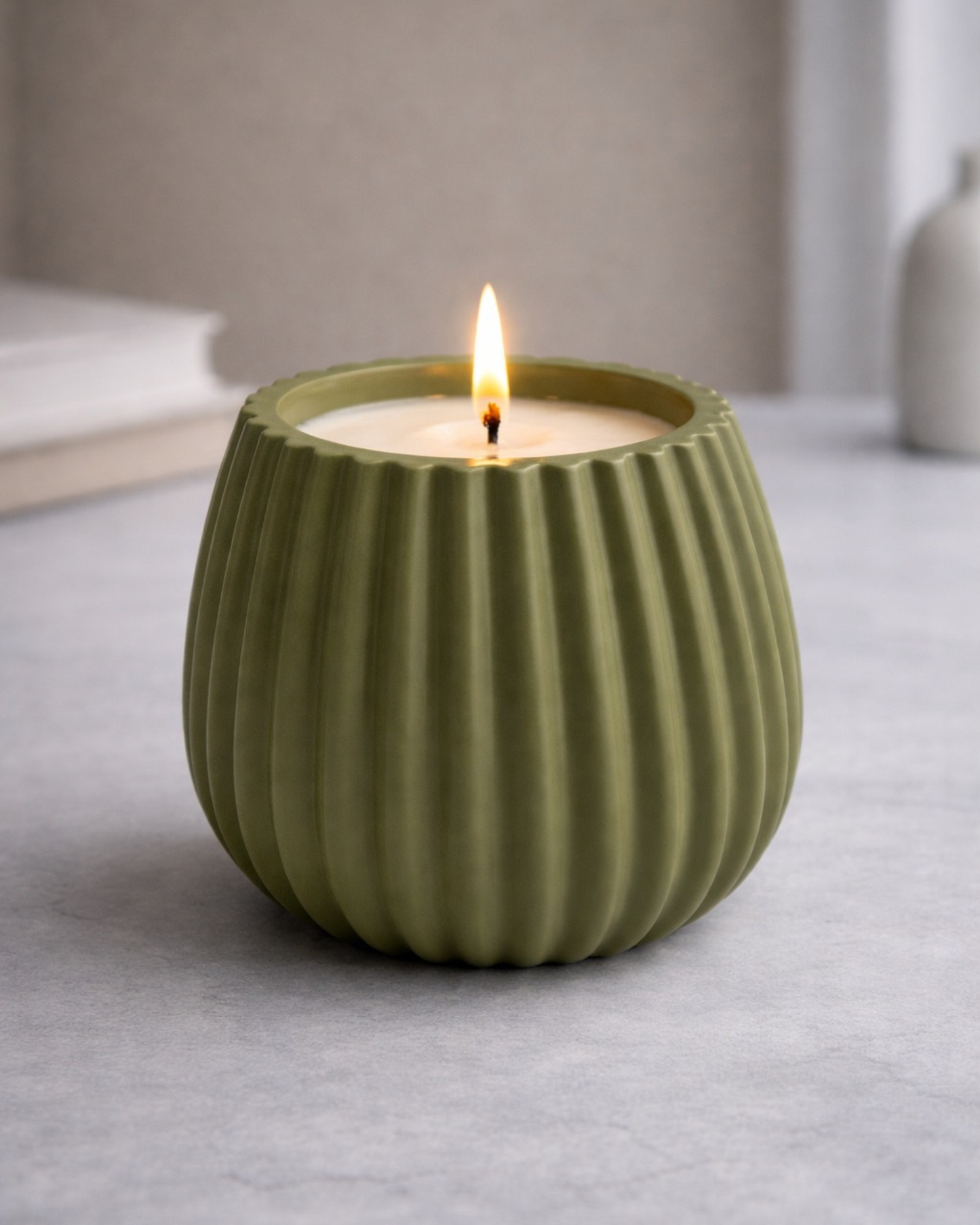 Ribbed Globe Candle Vessel