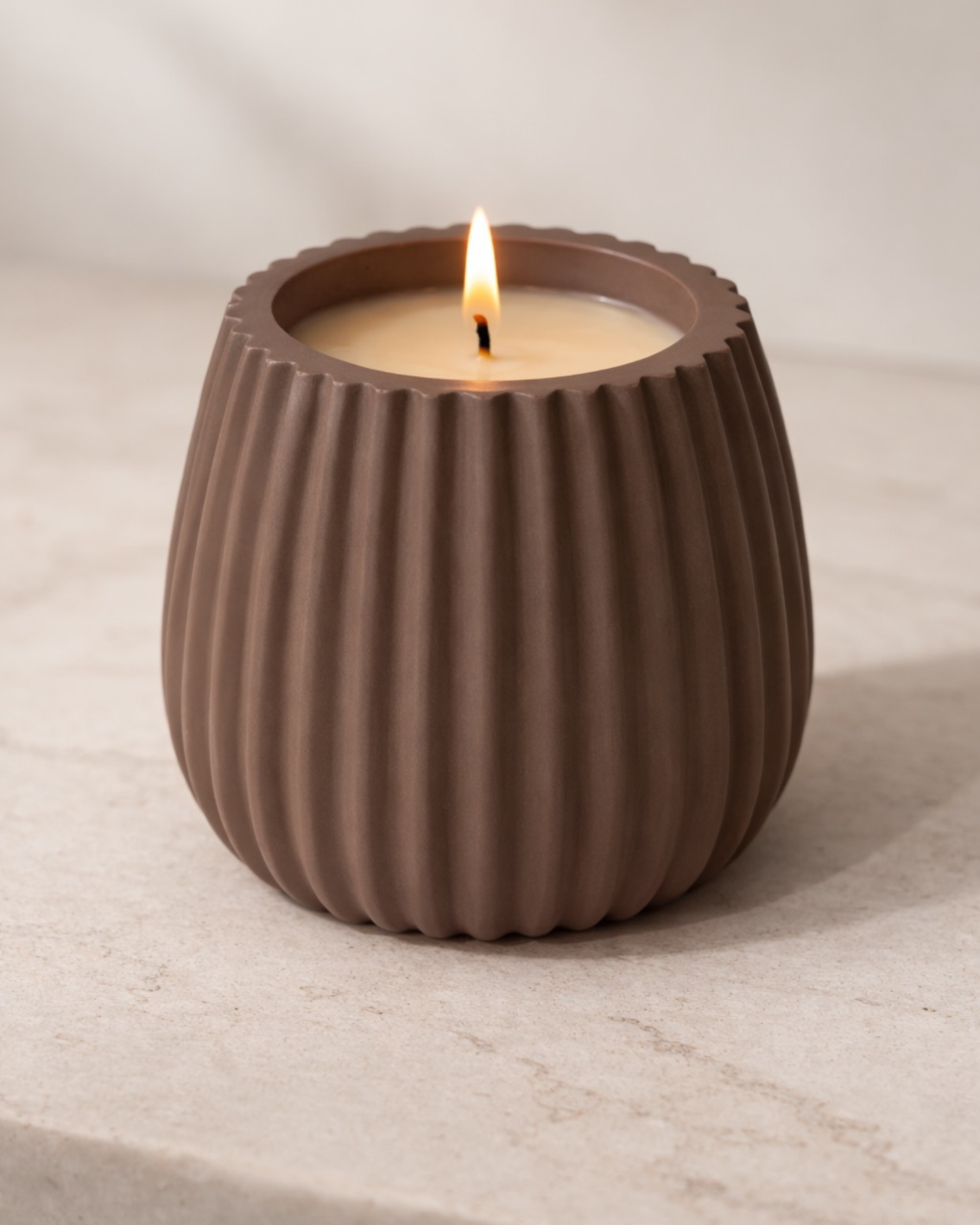 Ribbed Globe Candle Vessel